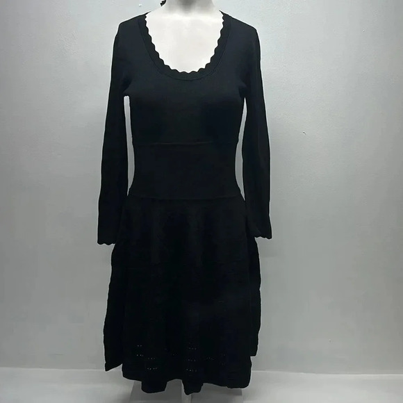 Emporio Armani Sweater Dress Mini Knit Long Sleeve Stretch Black New Size 40 XS - Picture 3 of 11